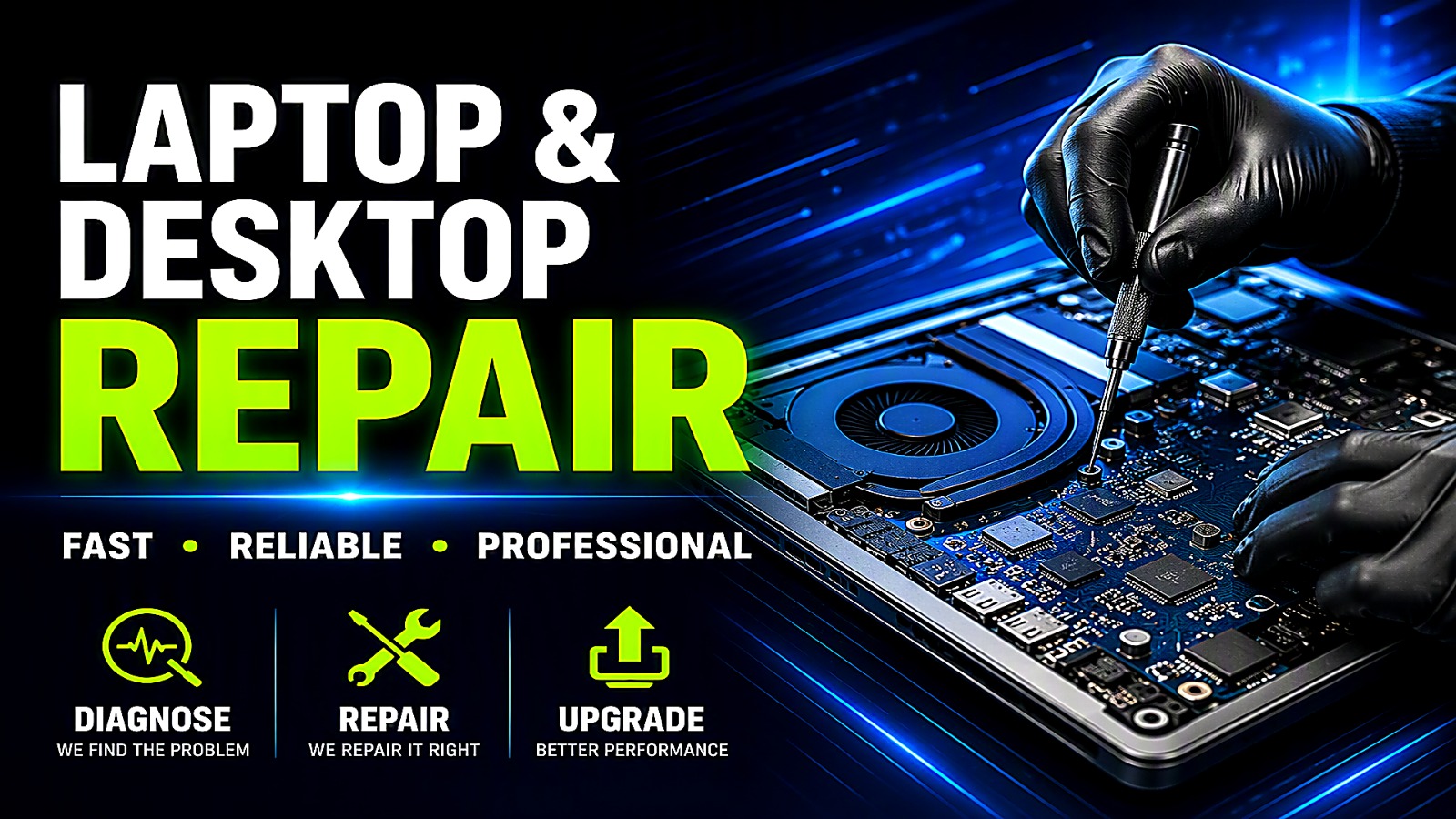AFZ laptop and desktop repair — diagnose, repair, upgrade